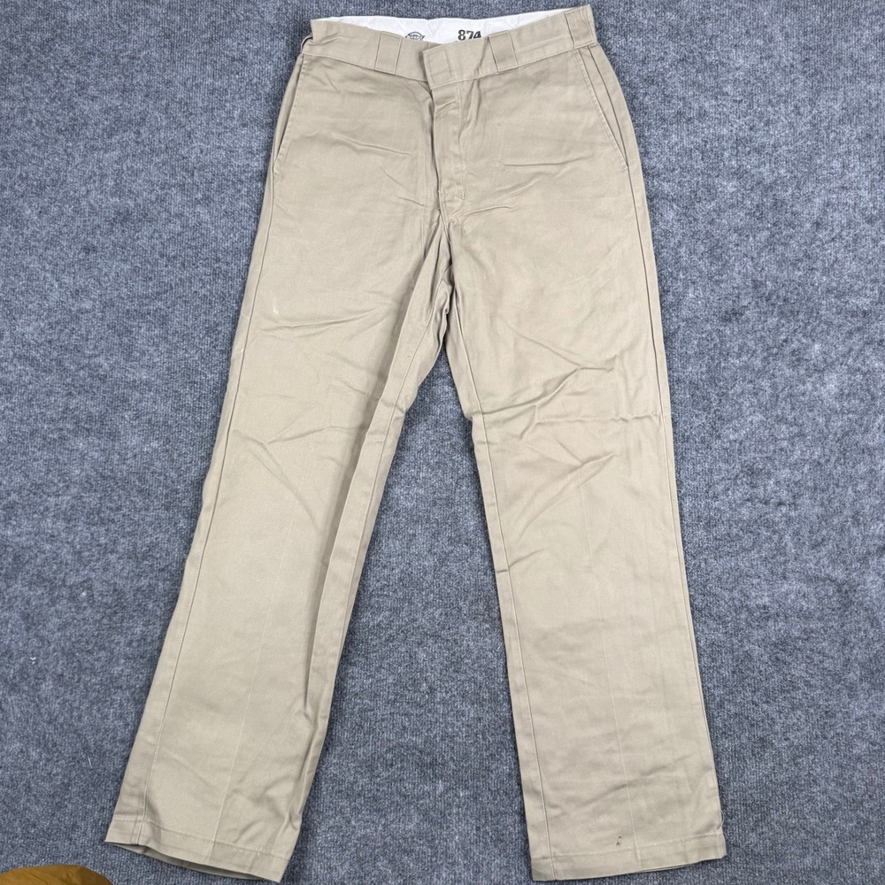 Dickies Pants Mens Size 32x32 Khaki 874 Original Fit Straight Leg Workwear Tan